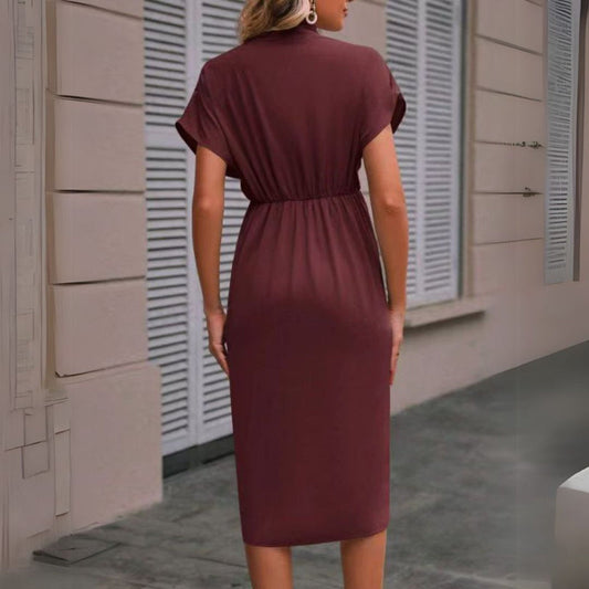 Image of Nia | Women's V-Neck Wrap Midi Dress