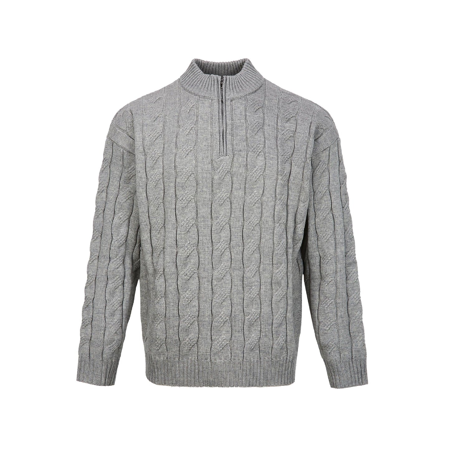 Image of Oscar | Men's Cable Knit Quarter Zip Sweater