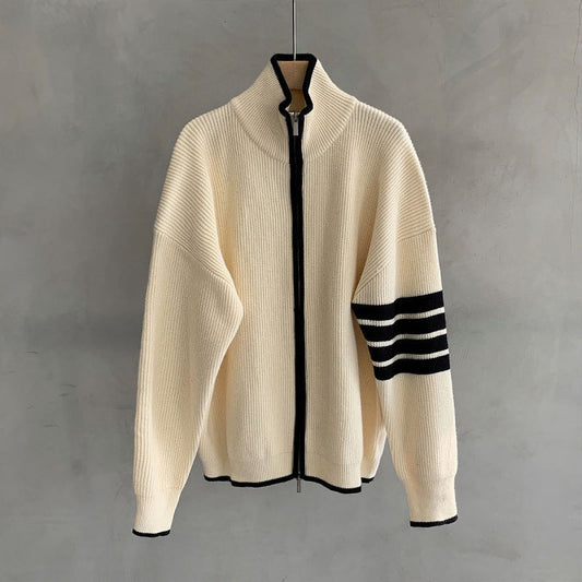 Image of Owen | Men's Zip-Up Stand Collar Sweater