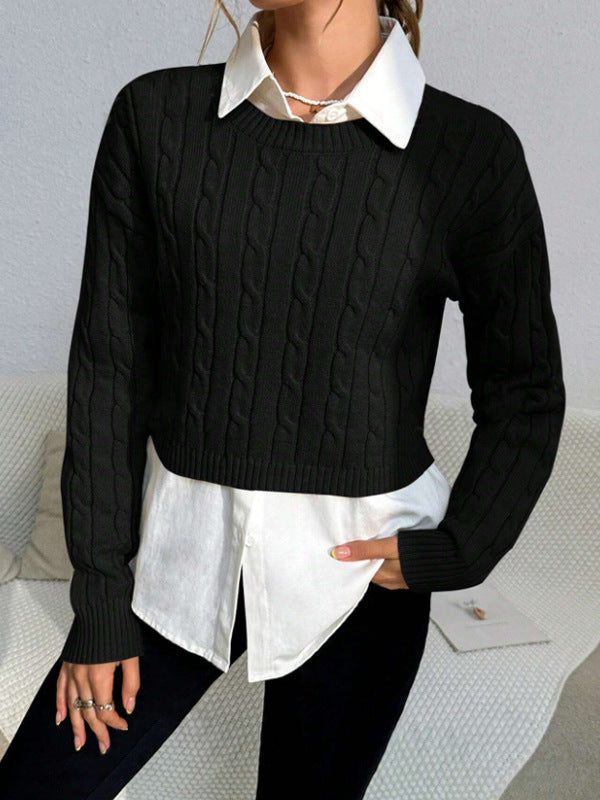 Image of Paige | Women's Cropped Cable Knit Sweater