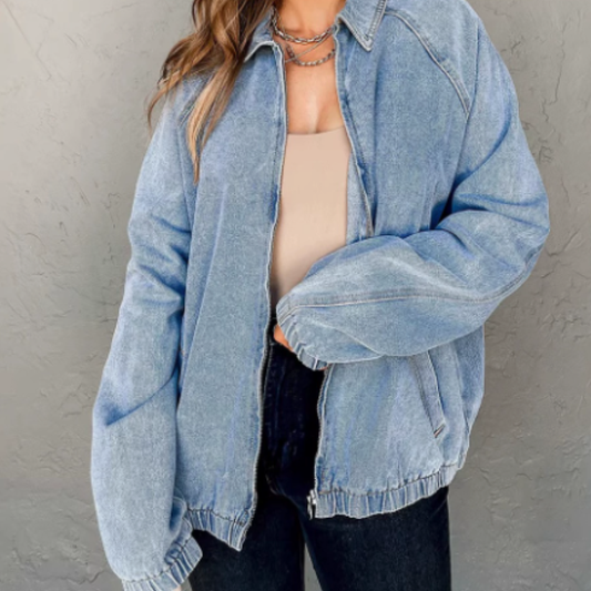 Patricia | Women's Zip-Up Bomber Jacket - Image 2