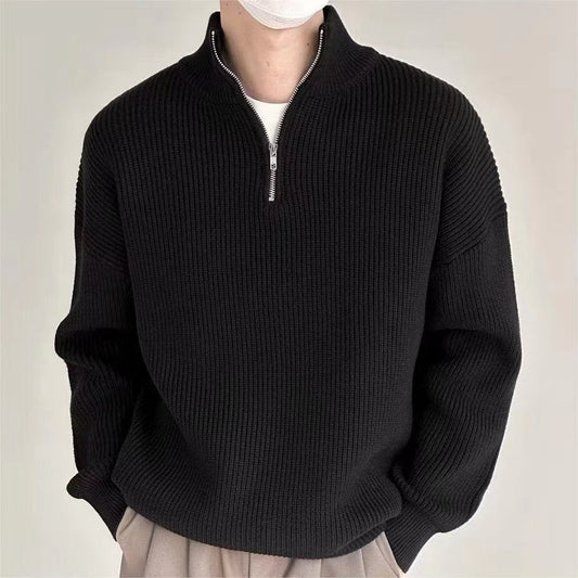 Image of Peter | Men's Quarter-Zip Ribbed Sweater