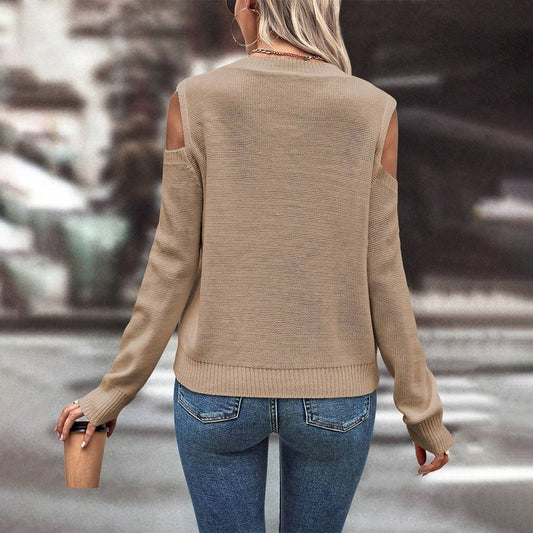 Image of Phoebe | Women's Cold Shoulder Long Sleeve Sweater