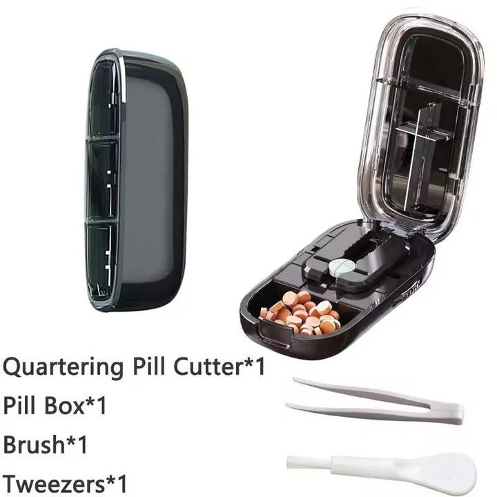 Portable Pill Cutter and Splitter with Stainless Steel Blade