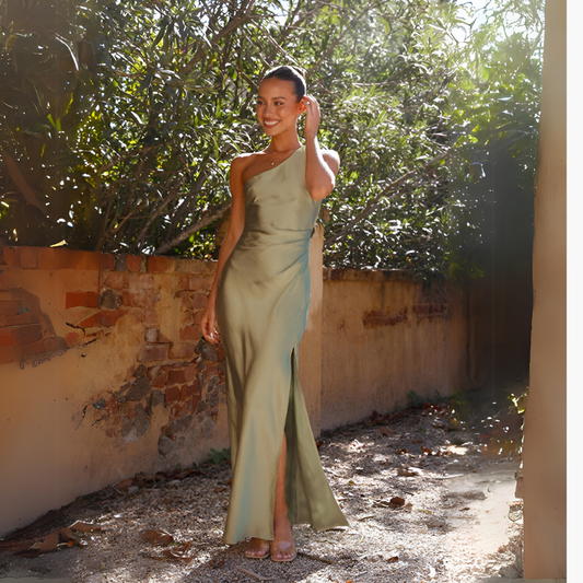 Image of Rachael | Women's One Shoulder Maxi Dress