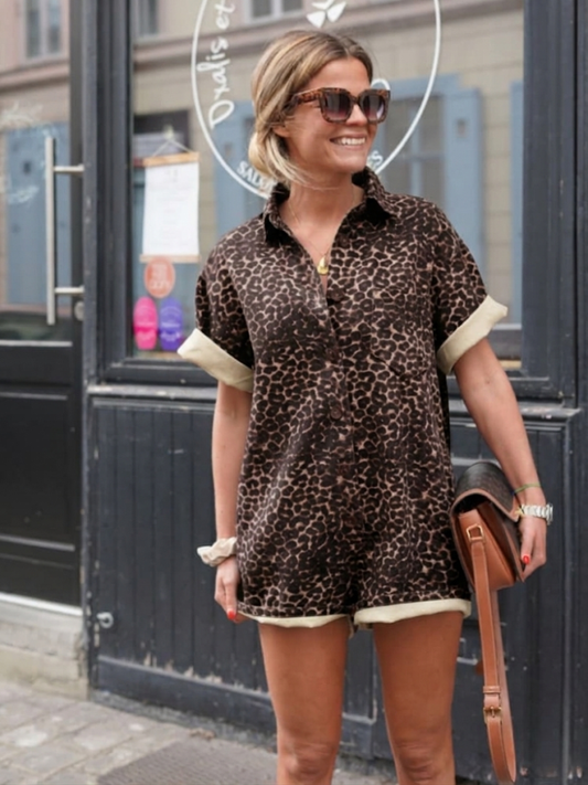 Rebecca | Women's Button-Down Romper Shorts - Image 2