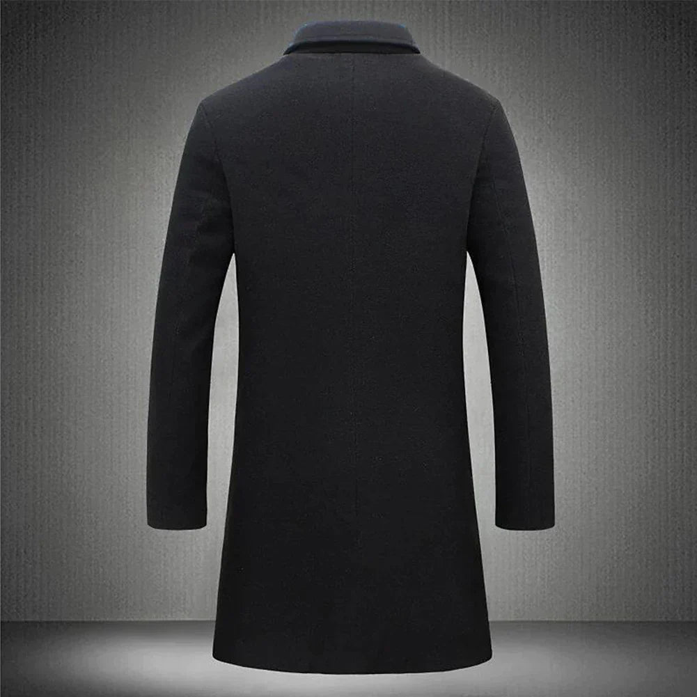 Image of Reggie | Men's Long Coat with Notched Lapel