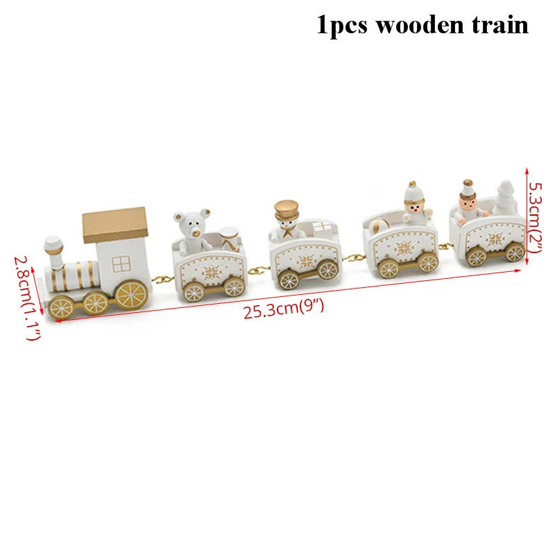 Retro Tabletop Christmas Train Decoration with Miniature Figures