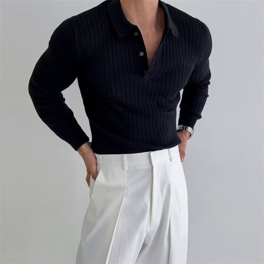 Image of Richard | Men's Slim Fit Long Sleeve Polo Shirt
