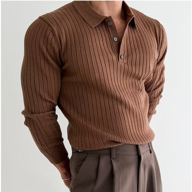 Image of Richard | Men's Slim Fit Long Sleeve Polo Shirt