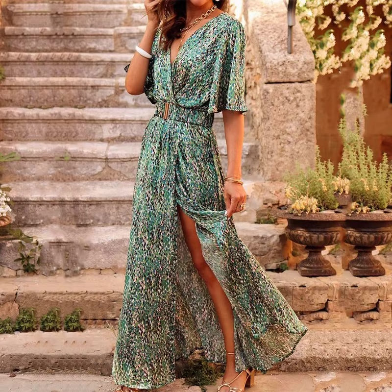 Image of Robin | Women's V-Neck Wrap Maxi Dress