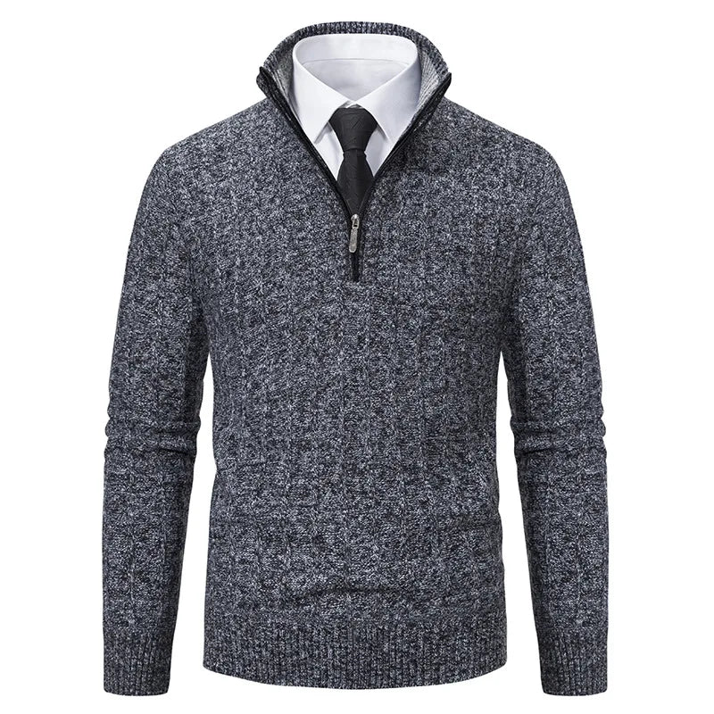 Ronald | Men's Quarter-Zip Cable Knit Sweater - Image 6