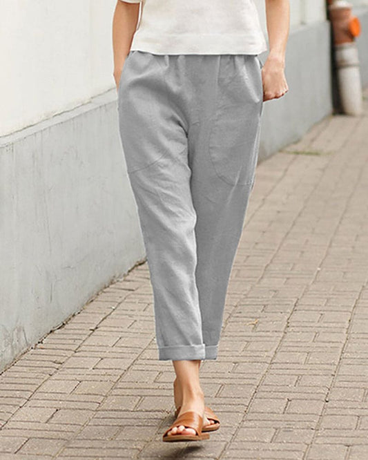 Image of Sage | Women's Cropped Elastic Waist Pants