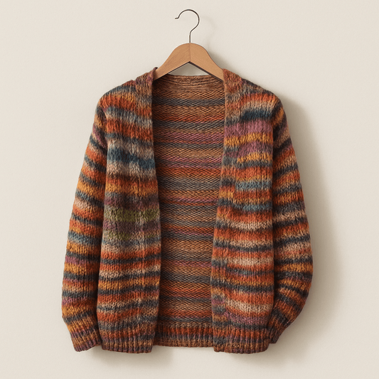 Image of Sandra | Women's Open Front Striped Cardigan