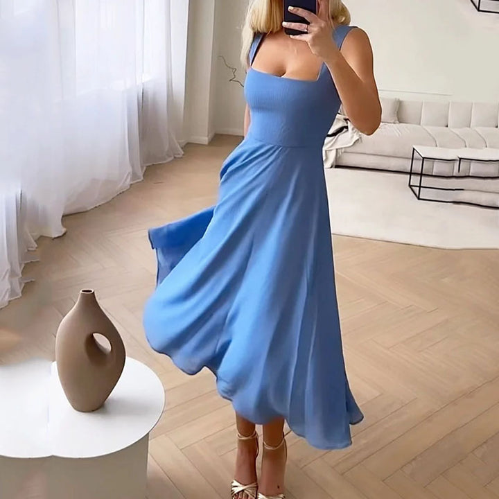 Image of Sandra | Women's Sleeveless A-Line Midi Dress