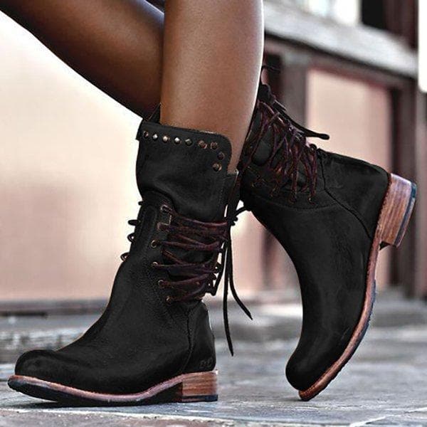 Image of Sandy | Women's Lace-Up Studded Boots