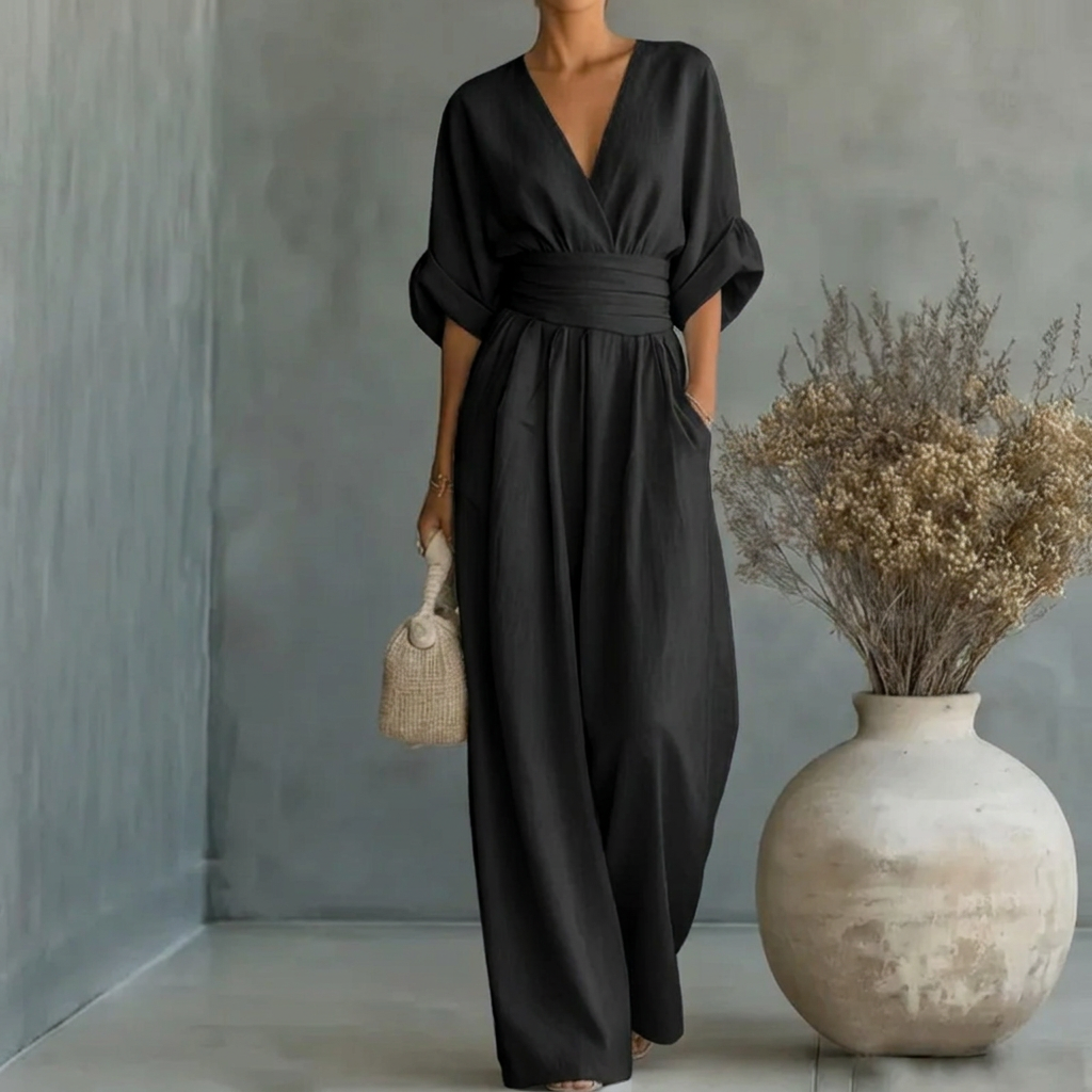 Slimming V-Neck Jumpsuit