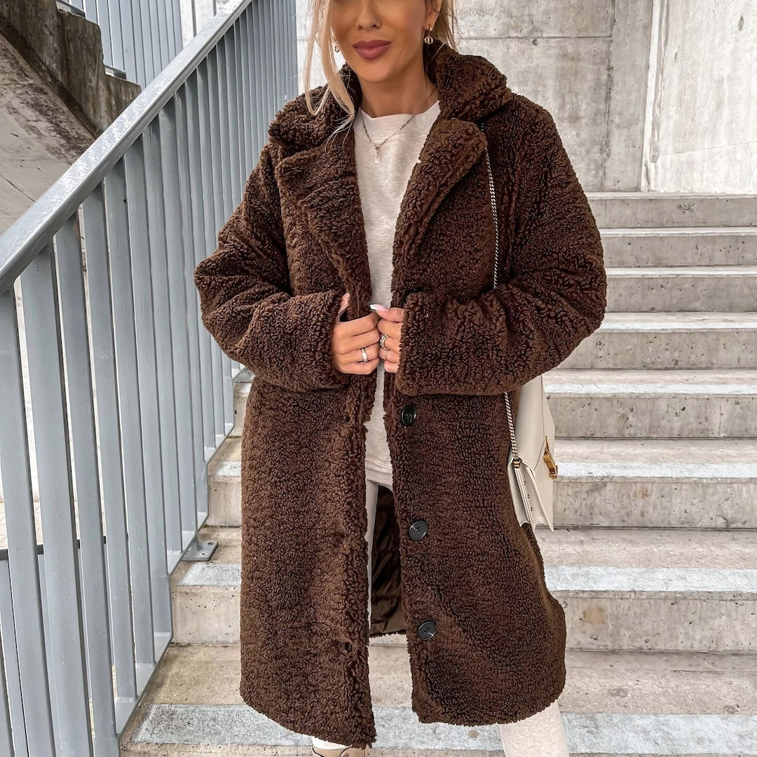 Image of Sloane | Women's Oversized Teddy Long Coat