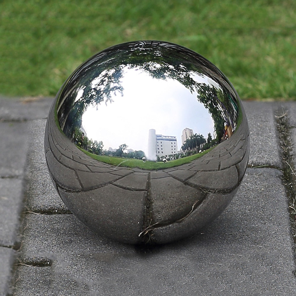 Stainless Steel Gazing Ball Garden Decor - Rustproof High-Gloss Outdoor Mirror Sphere