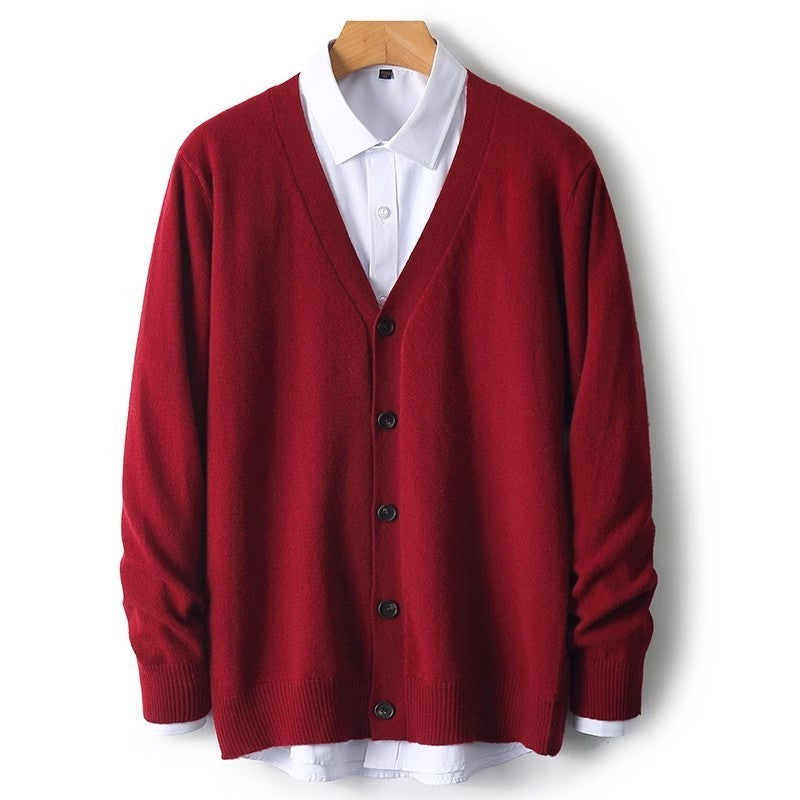 Image of Steven | Men's V-Neck Button-Front Cardigan