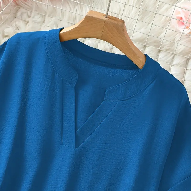 Stylish Mid Sleeve V-Neck Blouse