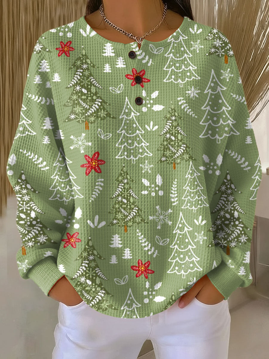 Sweater with Christmas Tree Pattern