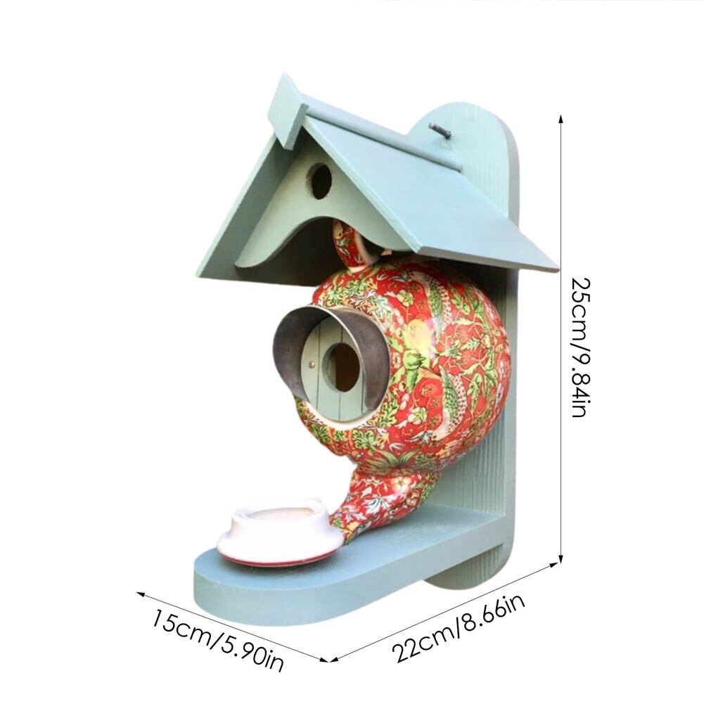 Teapot Birdhouse Feeder