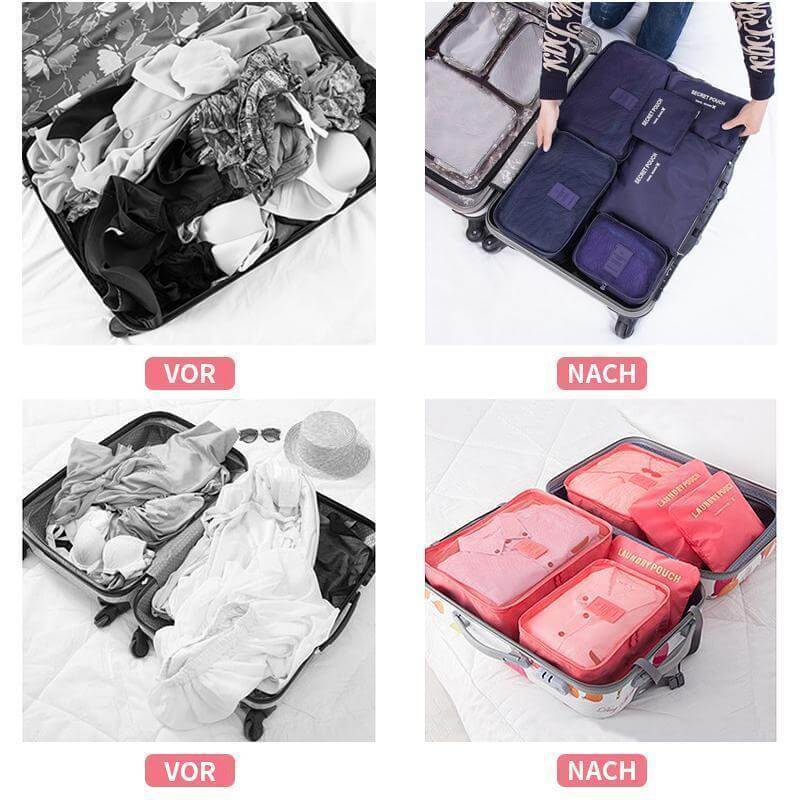 Travel Packing Cube Luggage Organiser Set (6-Piece)