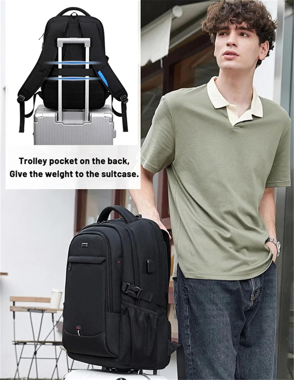 Unisex Water-Resistant Laptop Travel Backpack with Smart Organisation