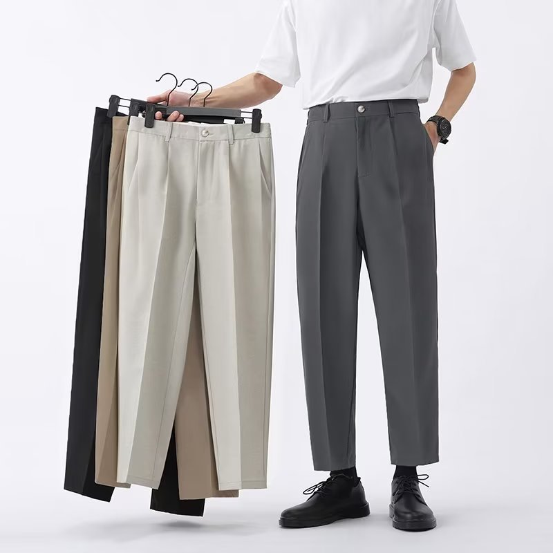 Image of Waylon | Men's Pleated Ankle Length Dress Pants