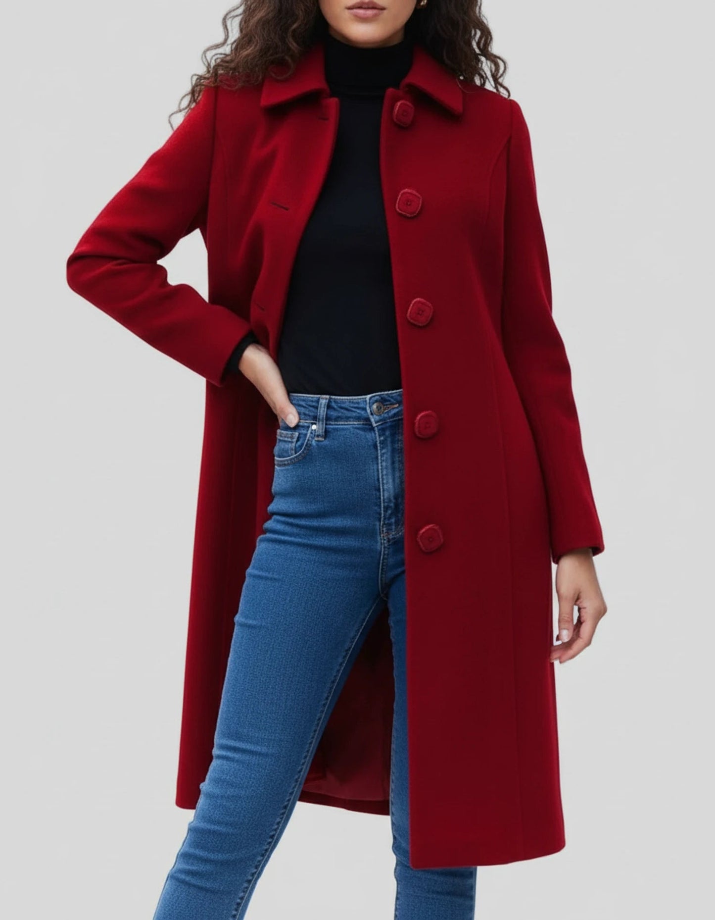Image of Willow | Women's Long Button-Front Coat
