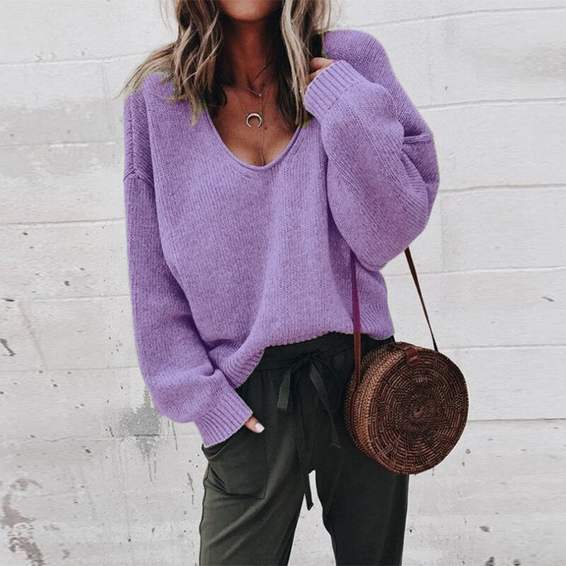 Image of Winnie | Women's Oversized V-Neck Sweater