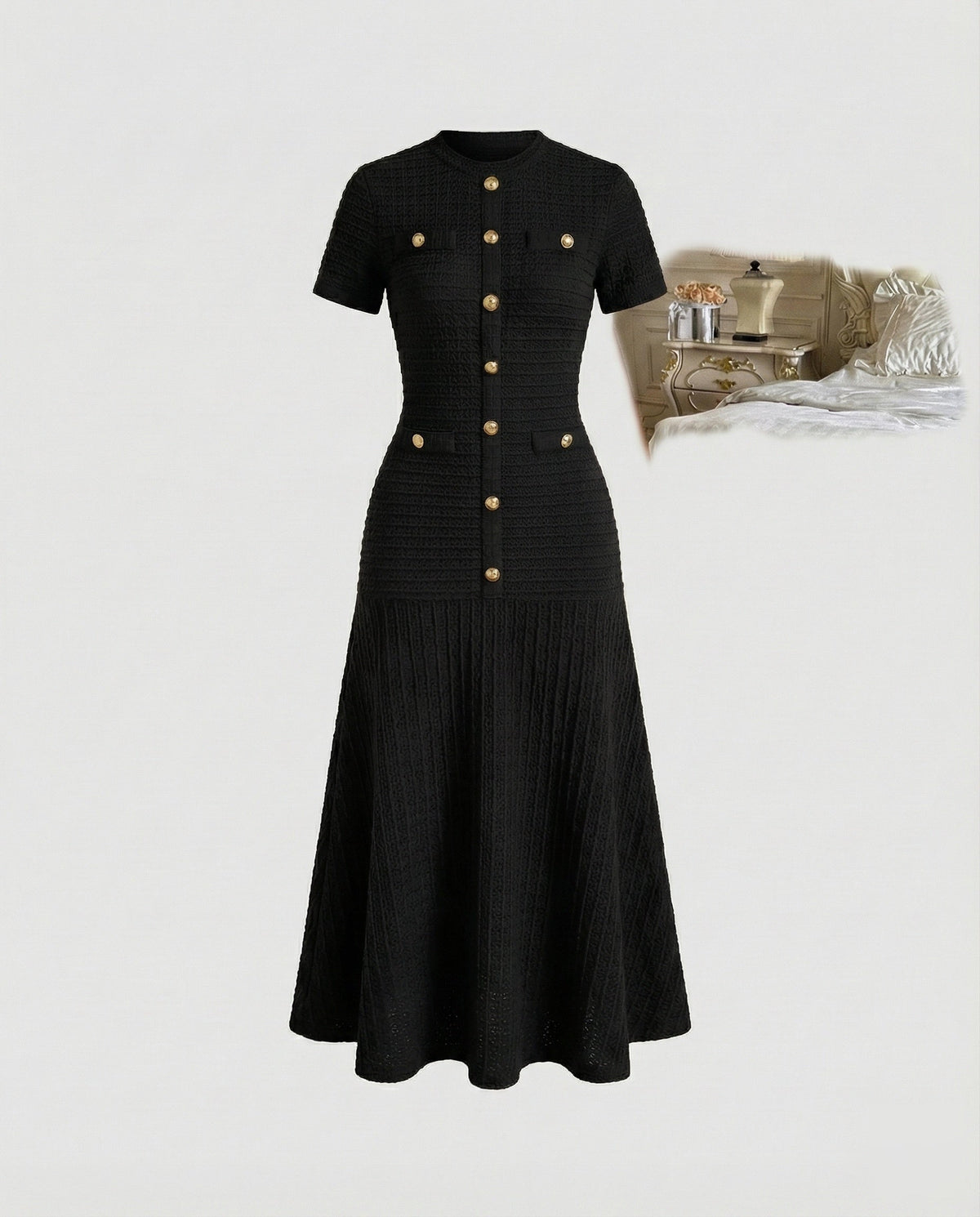 Women's Fitted Waffle-Knit Maxi Dress