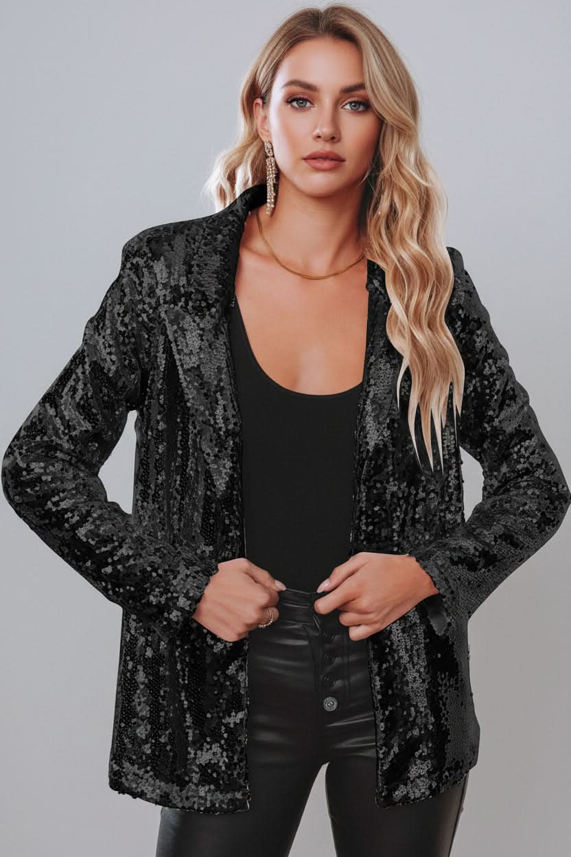 Women's Glitter Sequin Blazer