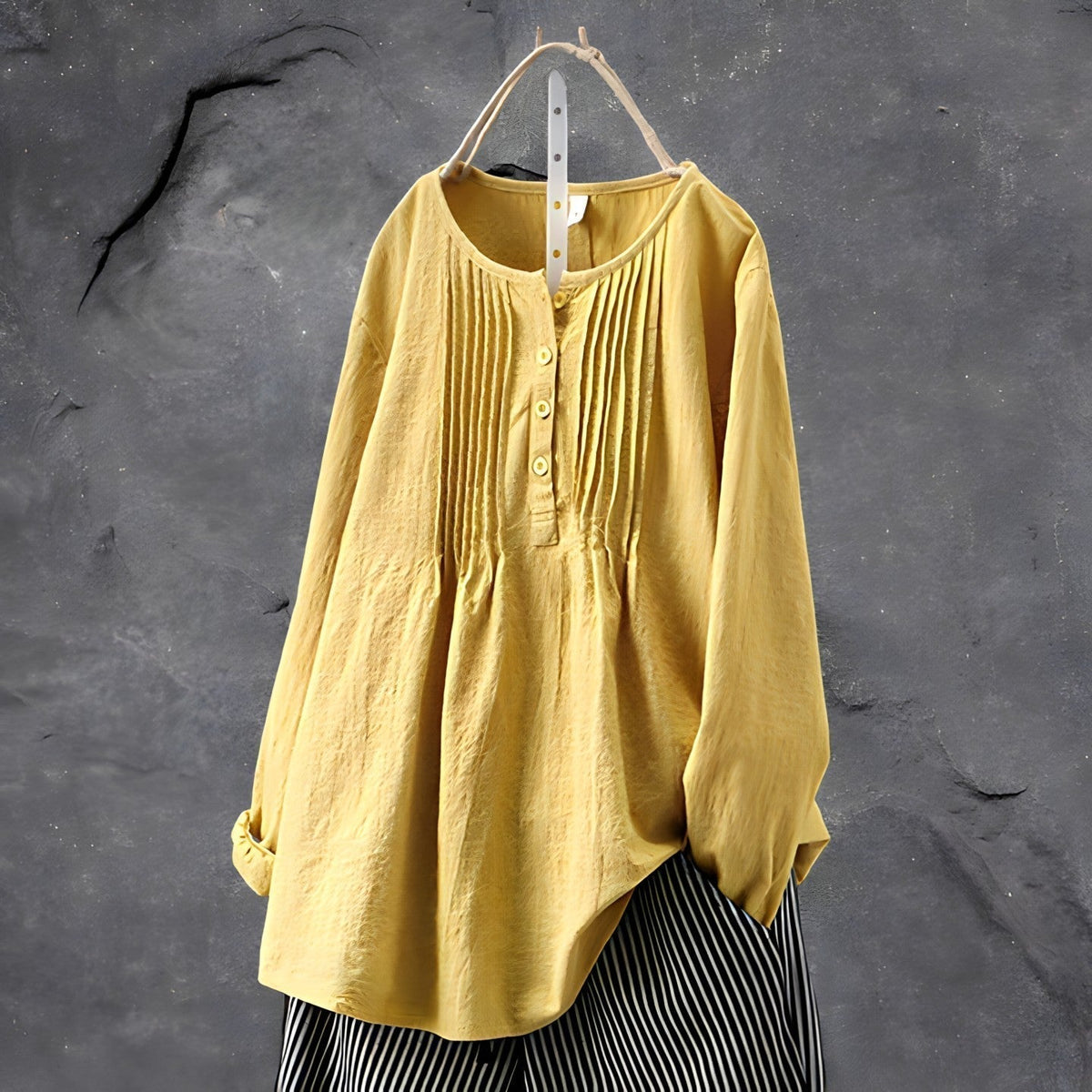 Women's Loose Handmade Blouse in Natural Fabrics