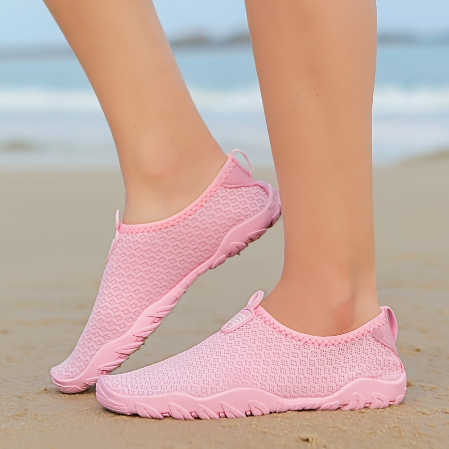 Women's Quick-Drying Breathable Mesh Water Shoes with Non-Slip Rubber Sole for Beach & Swimming