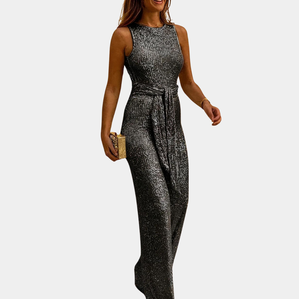 Women's Sequined Jumpsuit with Tailored Fit