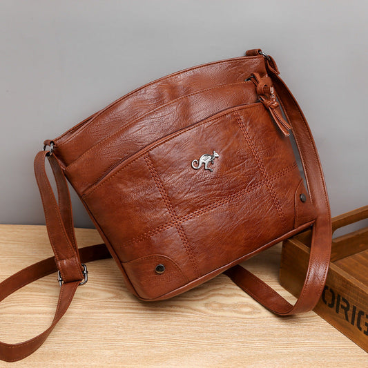 Women's Soft Multi-Compartment Messenger Shoulder Bag