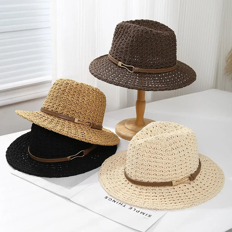 Women's Woven Fedora Sun Hat