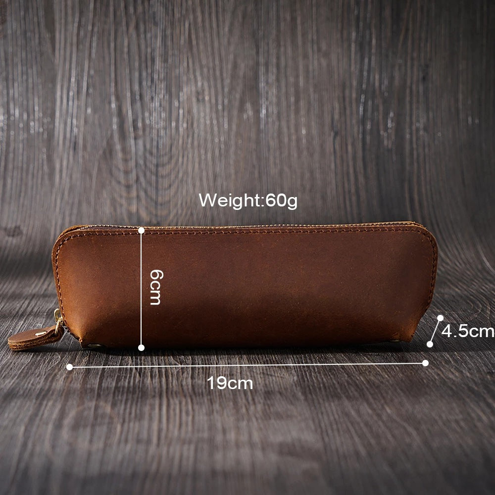 Zippered Leather Pencil Case