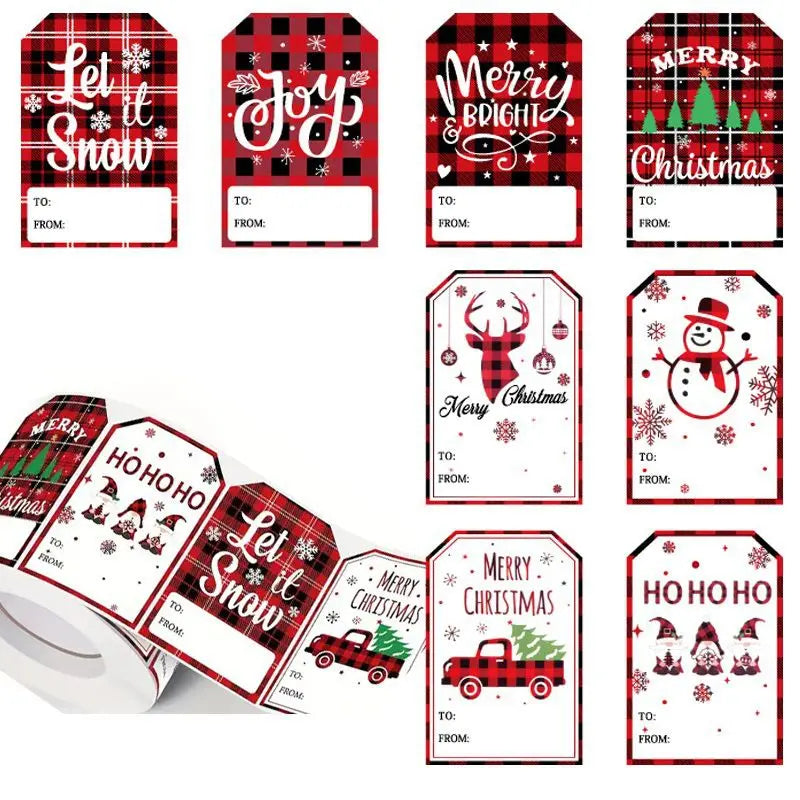 100-Piece Christmas Gift Labels