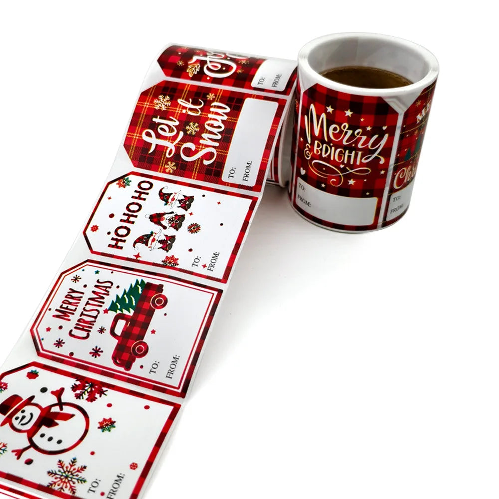100-Piece Christmas Gift Labels