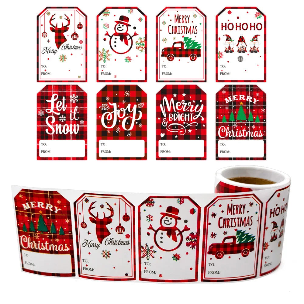 100-Piece Christmas Gift Labels