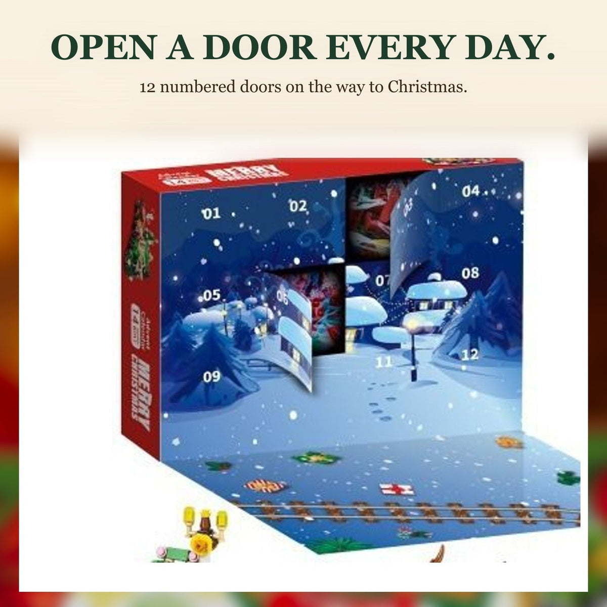 12-Day Christmas Brick Advent Calendar, 14 Builds, 6 in 1, 8 Styles
