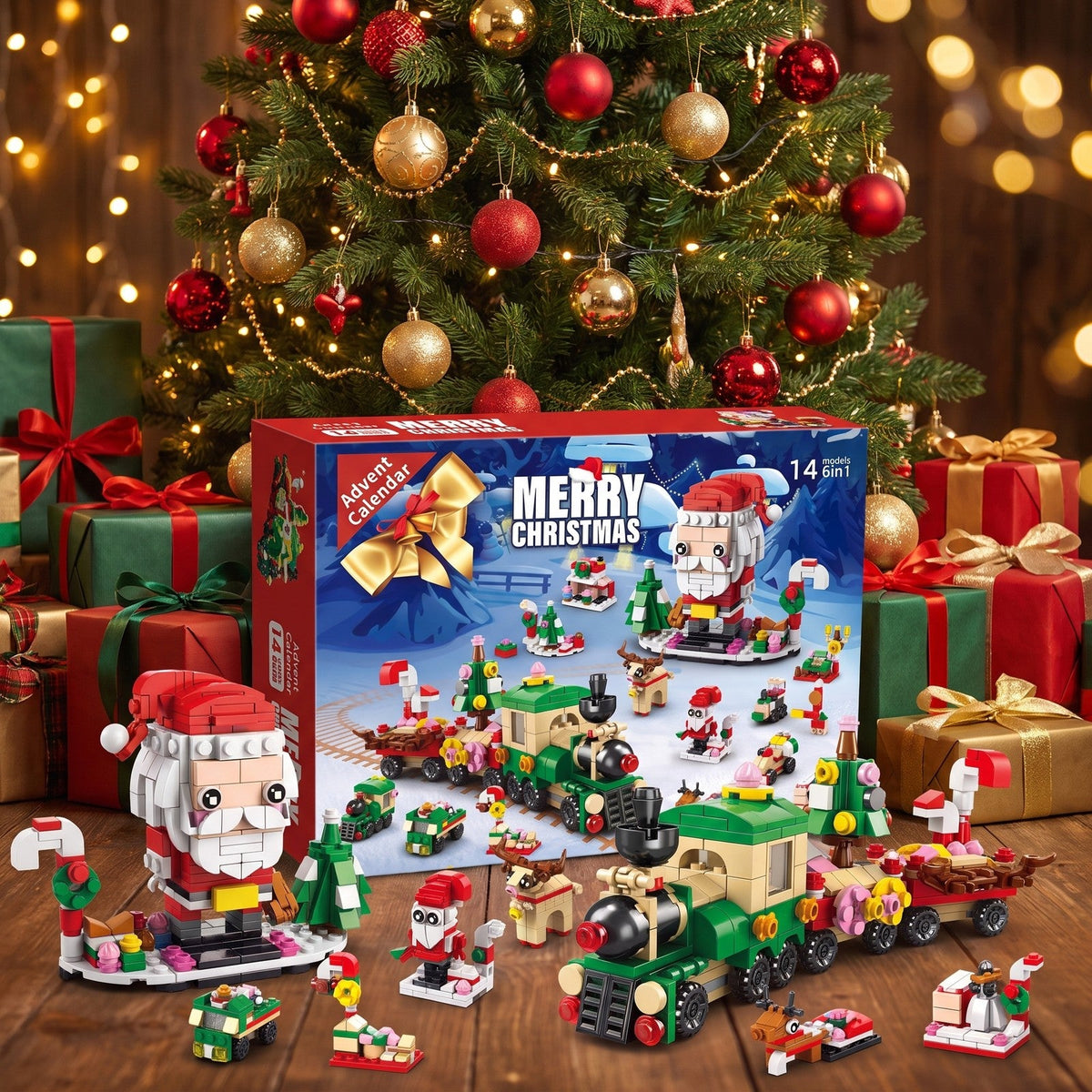 12-Day Christmas Brick Advent Calendar, 14 Builds, 6 in 1, 8 Styles