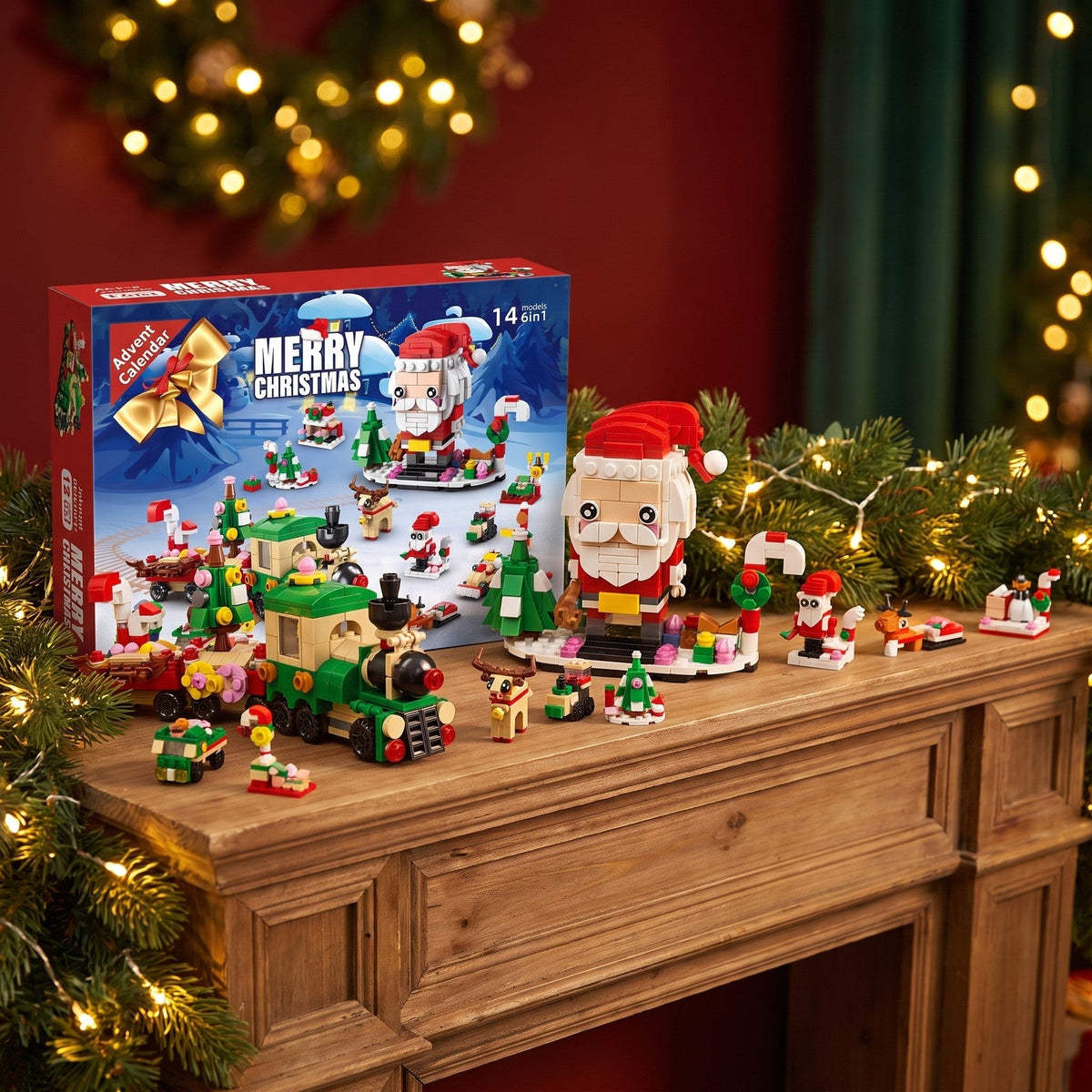 12-Day Christmas Brick Advent Calendar, 14 Builds, 6 in 1, 8 Styles