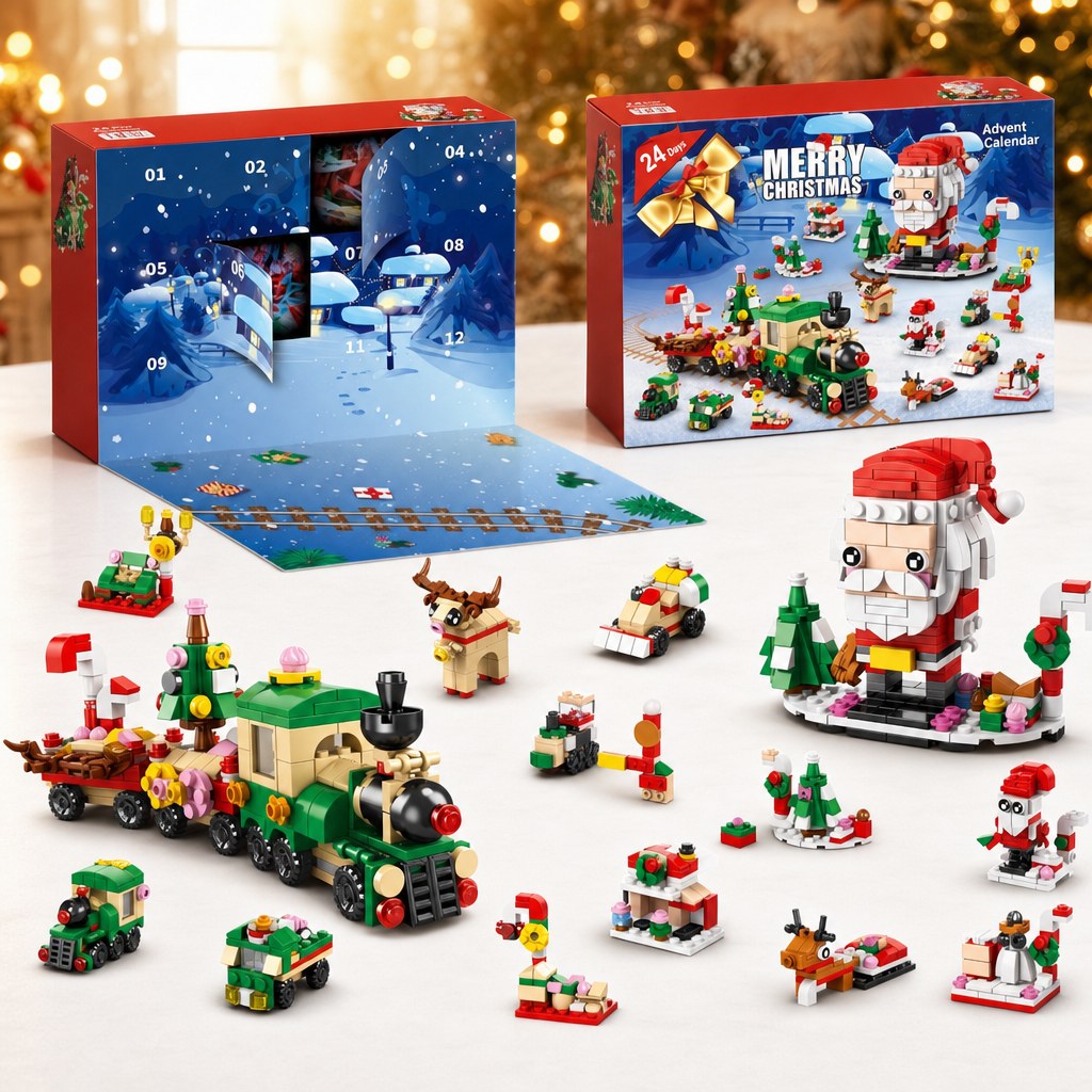 12-Day Christmas Brick Advent Calendar, 14 Builds, 6 in 1, 8 Styles