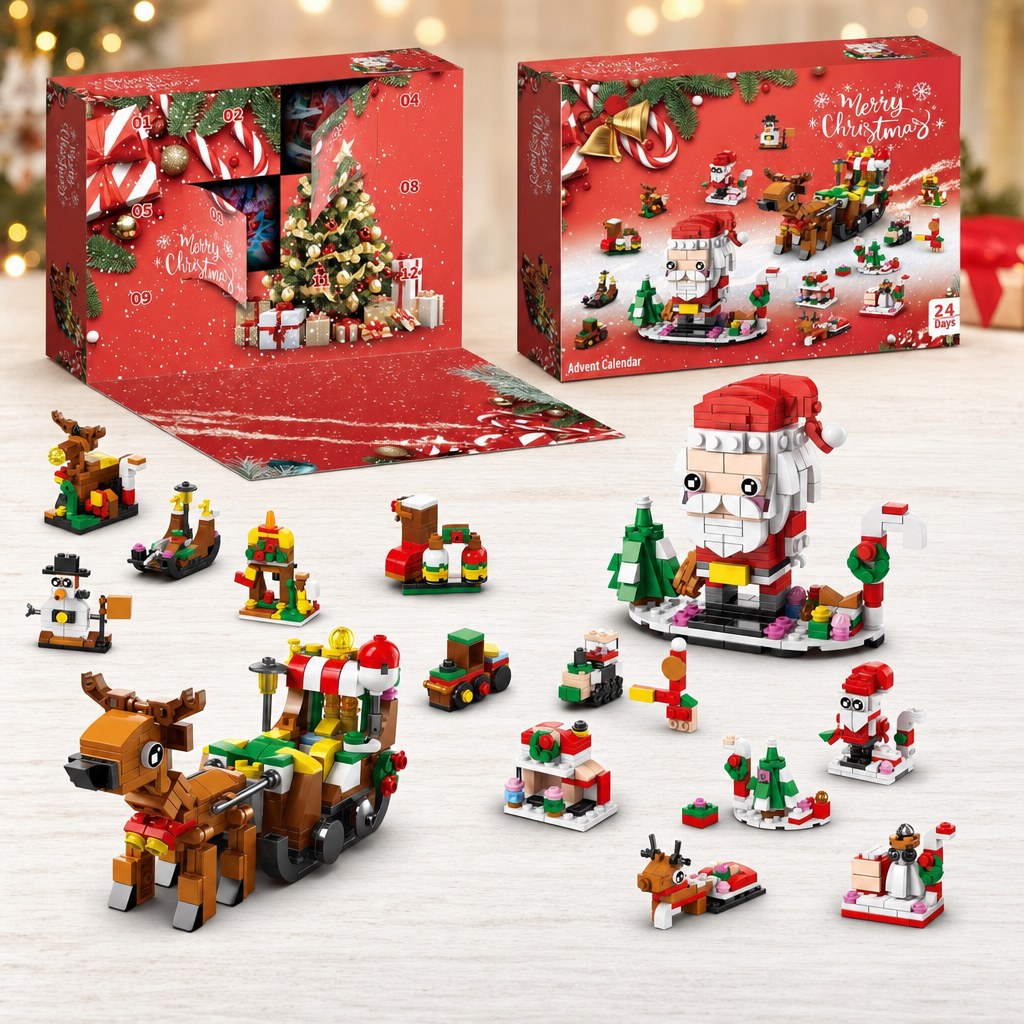 12-Day Christmas Brick Advent Calendar, 14 Builds, 6 in 1, 8 Styles