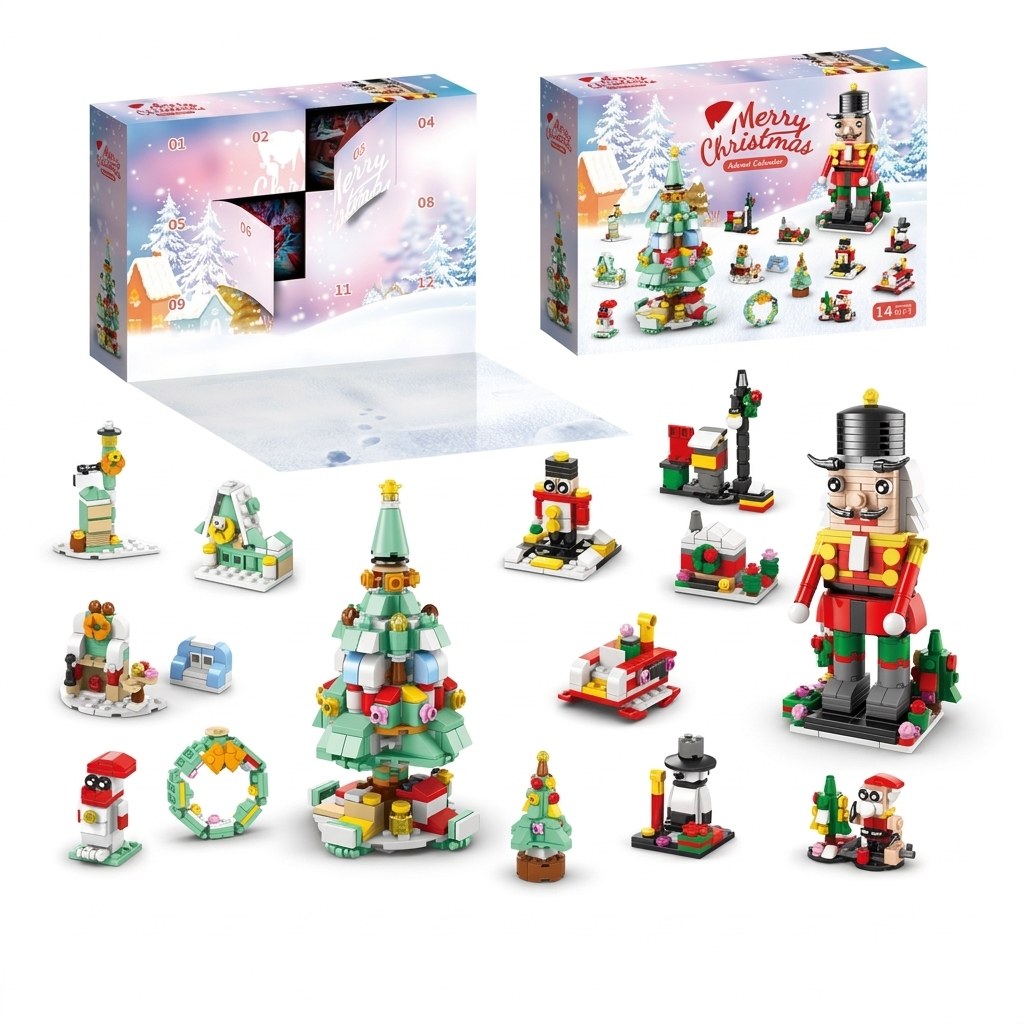 12-Day Christmas Brick Advent Calendar, 14 Builds, 6 in 1, 8 Styles
