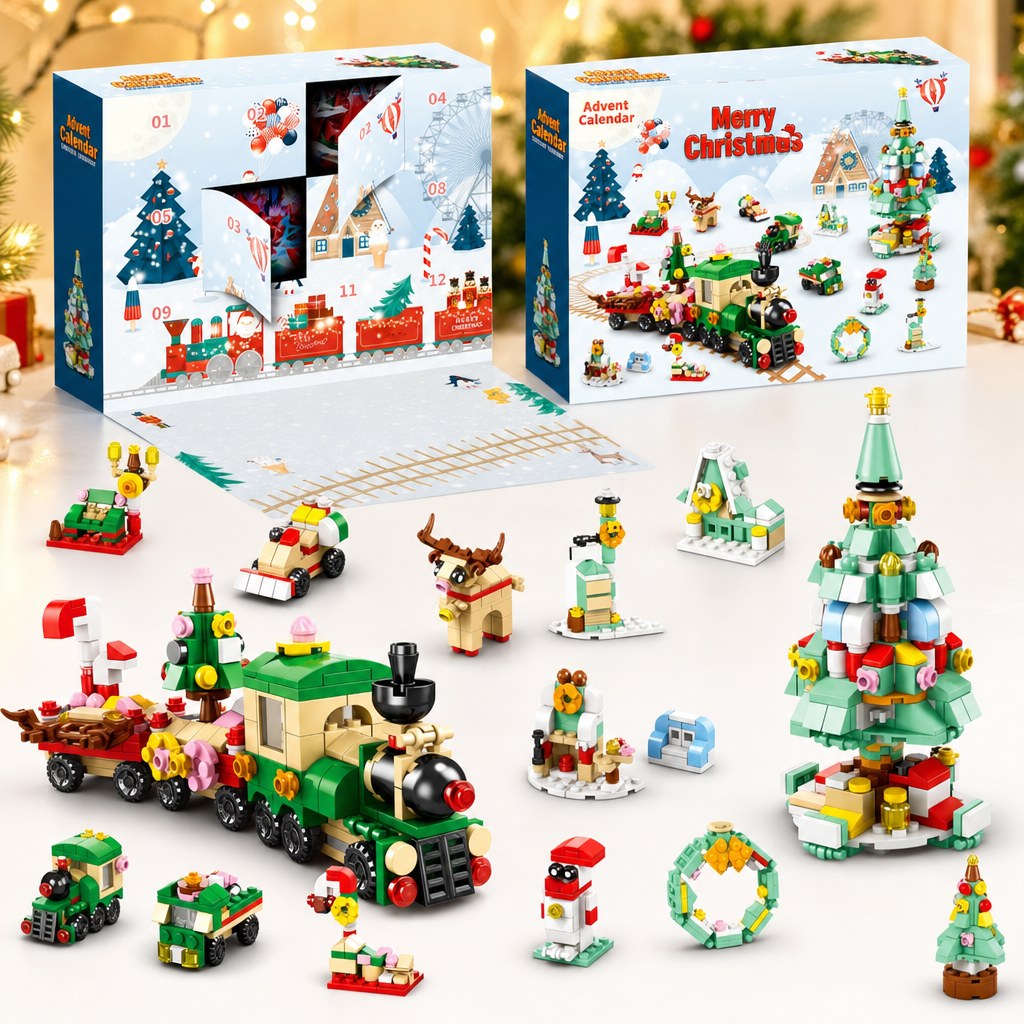 12-Day Christmas Brick Advent Calendar, 14 Builds, 6 in 1, 8 Styles